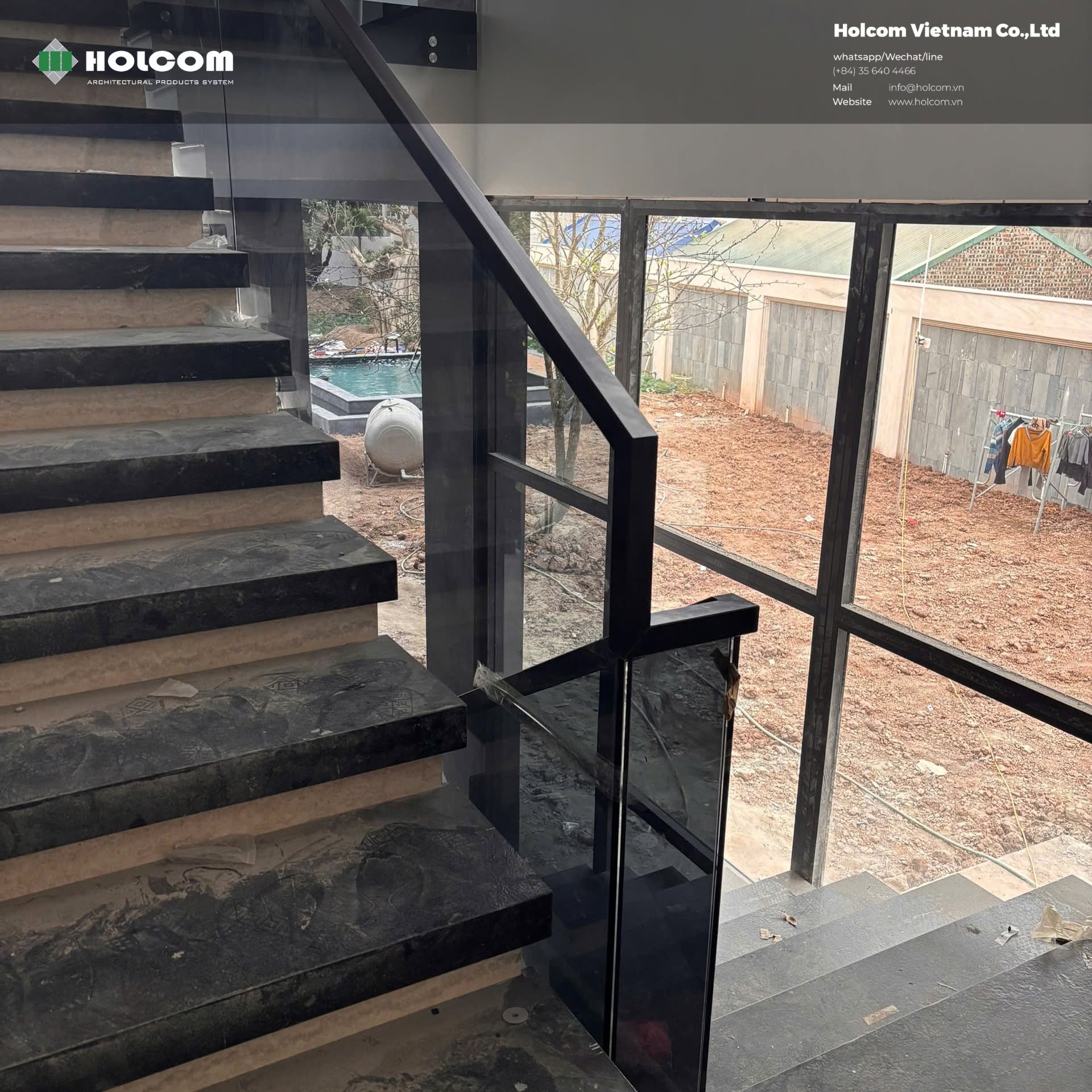 PROJECT IN NINH BINH - COMPLETION OF HOLCOM FRAMELESS BALUSTRADE INSTALLATION